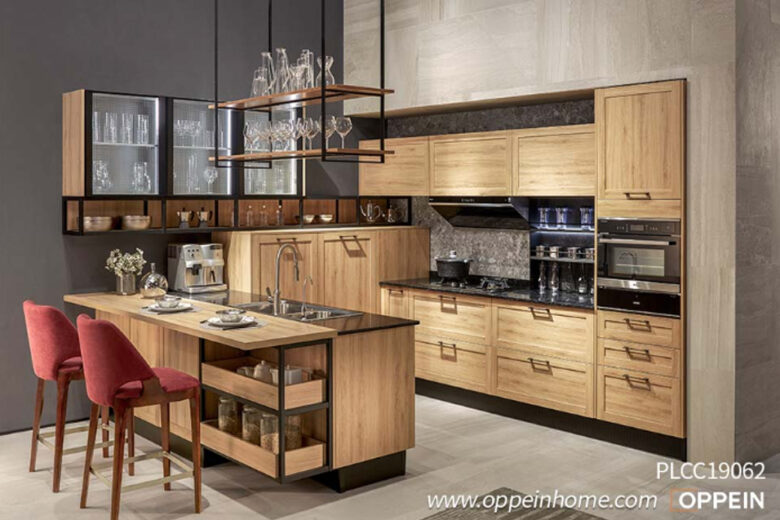 Rustic Melamine Wood Grain Kitchen PLCC19062 Oppein Malaysia