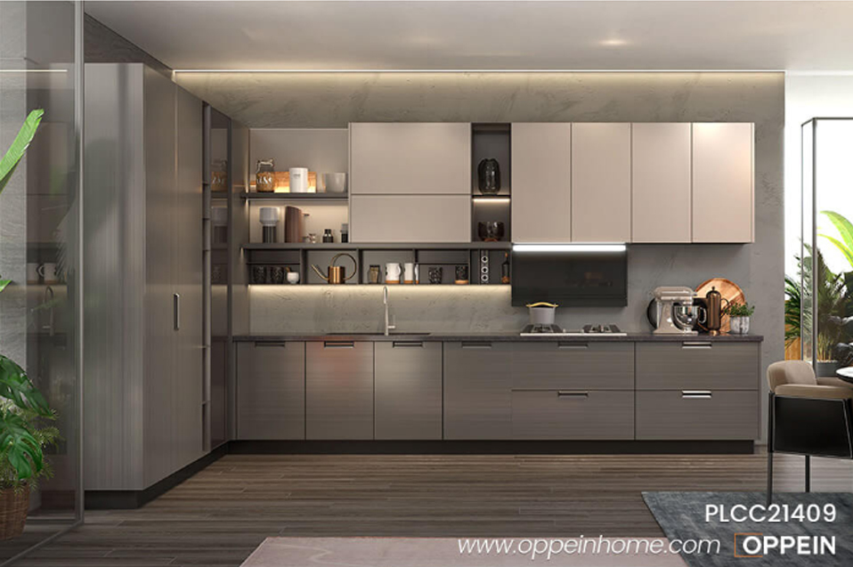 PVC L-shaped Glossy Kitchen Cabinet PLCC21409 – Oppein Malaysia